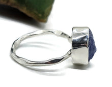 Load image into Gallery viewer, Raw Tanzanite Ring, Size S 1/2, December Birthstone, Sterling Silver, Rough Tanzanite - GemzAustralia 
