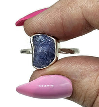 Load image into Gallery viewer, Raw Tanzanite Ring, Size S 1/2, December Birthstone, Sterling Silver, Rough Tanzanite - GemzAustralia 