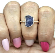 Load image into Gallery viewer, Raw Tanzanite Ring, Size S 1/2, December Birthstone, Sterling Silver, Rough Tanzanite - GemzAustralia 