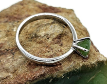 Load image into Gallery viewer, Jade Solitaire Ring, Size Q, Sterling Silver, 2 carats, British Columbia Nephrite Jade - GemzAustralia 