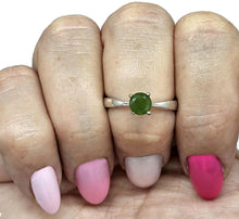 Load image into Gallery viewer, Jade Solitaire Ring, Size Q, Sterling Silver, 2 carats, British Columbia Nephrite Jade - GemzAustralia 