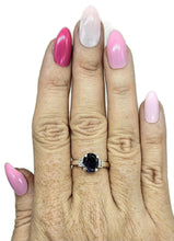 Load image into Gallery viewer, 2.4 carat Iolite &amp; White Zircon Ring, Size Q, Sterling Silver, Water Sapphire, Blue Violet - GemzAustralia 