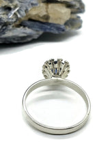Load image into Gallery viewer, Kyanite Ring, Size R 1/2, Oval Facet, 3.4 carats, Sterling Silver, Gemstone for Negotiation - GemzAustralia 