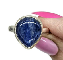 Load image into Gallery viewer, Pear Kyanite Ring, Size R, Sterling Silver, Gemstone for Negotiations &amp; Communication - GemzAustralia 