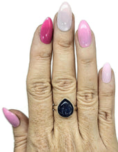 Load image into Gallery viewer, Pear Kyanite Ring, Size R, Sterling Silver, Gemstone for Negotiations &amp; Communication - GemzAustralia 
