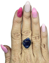Load image into Gallery viewer, Raw Lapis Lazuli Ring, Size S, Sterling Silver, Protection Gemstone - GemzAustralia 