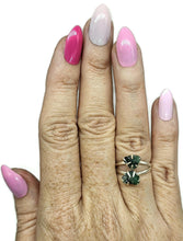 Load image into Gallery viewer, Rough Emerald Ring, May Birthstone, Size O, Sterling Silver, Natural Gemstones - GemzAustralia 