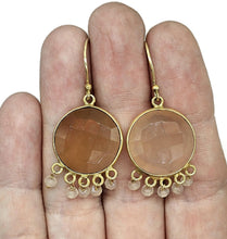 Load image into Gallery viewer, Rose Quartz Tassel Earrings, Gold Plated Sterling Silver, Faceted, Genuine Gemstones - GemzAustralia 