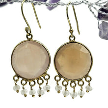 Load image into Gallery viewer, Rose Quartz Tassel Earrings, Gold Plated Sterling Silver, Faceted, Genuine Gemstones - GemzAustralia 