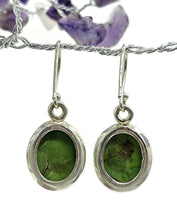 Load image into Gallery viewer, Green Mojave Turquoise Earrings, Sterling Silver, Oval Shaped, Protection Stone - GemzAustralia 