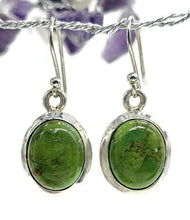 Load image into Gallery viewer, Green Mojave Turquoise Earrings, Sterling Silver, Oval Shaped, Protection Stone - GemzAustralia 