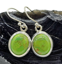 Load image into Gallery viewer, Green Mojave Turquoise Earrings, Sterling Silver, Oval Shaped, Protection Stone - GemzAustralia 