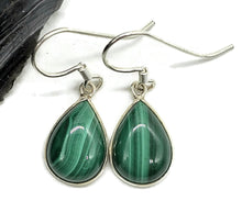 Load image into Gallery viewer, Malachite Earrings, 925 Sterling Silver, Pear Shaped, Beautiful Rich Green Gemstone - GemzAustralia 