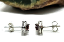 Load image into Gallery viewer, Garnet Studs, Sterling Silver, January Birthstone, 2.4 carats, Pear Faceted - GemzAustralia 
