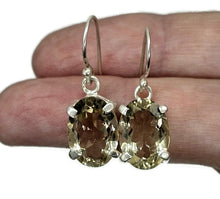 Load image into Gallery viewer, Citrine Earrings, Oval Shaped, Sterling Silver, 13 Carats, Money Stone, November Birthstone - GemzAustralia 
