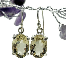 Load image into Gallery viewer, Citrine Earrings, Oval Shaped, Sterling Silver, 13 Carats, Money Stone, November Birthstone - GemzAustralia 