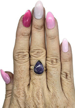 Load image into Gallery viewer, Charoite Ring, Size S, Pear Shaped, Swirls of Violet, Lavender &amp; Purple, Dream Stone - GemzAustralia 