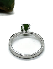 Load image into Gallery viewer, Jade Solitaire Ring, Size Q, Sterling Silver, 2 carats, British Columbia Nephrite Jade - GemzAustralia 