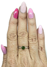 Load image into Gallery viewer, Jade Solitaire Ring, Size Q, Sterling Silver, 2 carats, British Columbia Nephrite Jade - GemzAustralia 