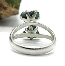 Load image into Gallery viewer, Rough Emerald Ring, May Birthstone, Size O, Sterling Silver, Natural Gemstones - GemzAustralia 
