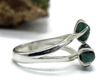 Load image into Gallery viewer, Rough Emerald Ring, May Birthstone, Size O, Sterling Silver, Natural Gemstones - GemzAustralia 