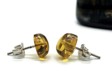 Load image into Gallery viewer, Amber button studs, Mexican Chiapas Amber, Sterling Silver, 30 million years old, Fossilized - GemzAustralia 