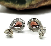 Load image into Gallery viewer, Garnet Studs, Sterling Silver, January Birthstone, 2.4 carats, Pear Faceted - GemzAustralia 