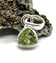 Load image into Gallery viewer, Trillion Peridot Pendant, August Birthstone, 1.6 carats, Sterling Silver, Protection Stone - GemzAustralia 