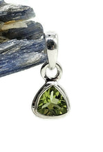 Load image into Gallery viewer, Trillion Peridot Pendant, August Birthstone, 1.6 carats, Sterling Silver, Protection Stone - GemzAustralia 