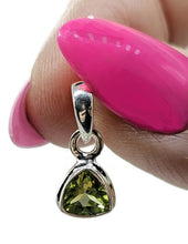 Load image into Gallery viewer, Trillion Peridot Pendant, August Birthstone, 1.6 carats, Sterling Silver, Protection Stone - GemzAustralia 