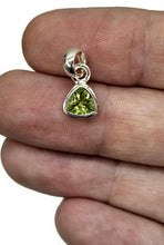 Load image into Gallery viewer, Trillion Peridot Pendant, August Birthstone, 1.6 carats, Sterling Silver, Protection Stone - GemzAustralia 