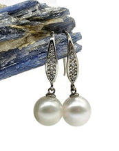 Load image into Gallery viewer, Divine Freshwater Pearl Earrings, June Birthstone, Sterling Silver, Perfect for a bride - GemzAustralia 