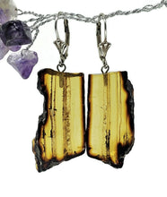 Load image into Gallery viewer, Raw Amber Earrings, Mexican Chiapas Amber, Sterling Silver, 30 million years old - GemzAustralia 