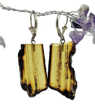 Load image into Gallery viewer, Raw Amber Earrings, Mexican Chiapas Amber, Sterling Silver, 30 million years old - GemzAustralia 