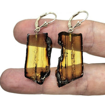 Load image into Gallery viewer, Raw Amber Earrings, Mexican Chiapas Amber, Sterling Silver, 30 million years old - GemzAustralia 