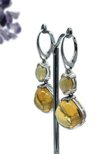 Load image into Gallery viewer, Citrine &amp; Solid Opal Earrings, November and October Birthstones, Sterling Silver - GemzAustralia 