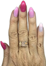 Load image into Gallery viewer, Rough Pink Morganite &amp; Ethiopian Opal Ring, Size S, Sterling Silver, October Birthstone - GemzAustralia 