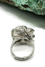 Load image into Gallery viewer, Baroque Pearl Ring, Sterling Silver, Adjustable, Giant Flameball Fireball Pearl, June Birth - GemzAustralia 