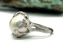 Load image into Gallery viewer, Baroque Pearl Ring, Sterling Silver, Adjustable, Giant Flameball Fireball Pearl, June Birth - GemzAustralia 