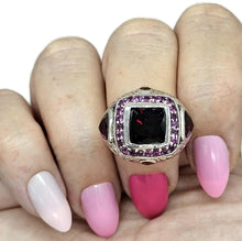 Load image into Gallery viewer, Retro Cocktail Ring, Multi Gemstone Ring, Size N, 925 Sterling Silver, Art Deco - GemzAustralia 