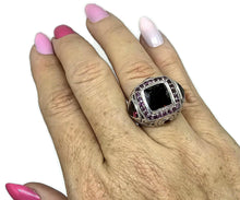 Load image into Gallery viewer, Retro Cocktail Ring, Multi Gemstone Ring, Size N, 925 Sterling Silver, Art Deco - GemzAustralia 