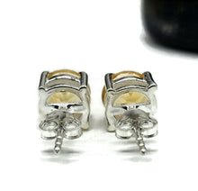 Load image into Gallery viewer, Citrine Studs, November Birthstone, Round Brilliant, Sterling Silver, 3.2 Carats - GemzAustralia 
