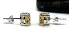 Load image into Gallery viewer, Citrine Studs, November Birthstone, Round Brilliant, Sterling Silver, 3.2 Carats - GemzAustralia 