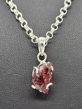 Load image into Gallery viewer, Rough Garnet Pendant, January Birthstone, Sterling Silver, Raw Gemstone - GemzAustralia 