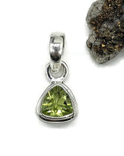 Load image into Gallery viewer, Trillion Peridot Pendant, August Birthstone, 1.6 carats, Sterling Silver, Protection Stone - GemzAustralia 