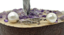 Load image into Gallery viewer, Divine Freshwater Pearl Earrings, June Birthstone, Sterling Silver, Perfect for a bride - GemzAustralia 
