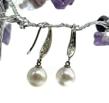 Load image into Gallery viewer, Divine Freshwater Pearl Earrings, June Birthstone, Sterling Silver, Perfect for a bride - GemzAustralia 