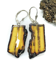 Load image into Gallery viewer, Raw Amber Earrings, Mexican Chiapas Amber, Sterling Silver, 30 million years old - GemzAustralia 
