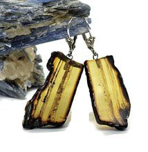 Load image into Gallery viewer, Raw Amber Earrings, Mexican Chiapas Amber, Sterling Silver, 30 million years old - GemzAustralia 
