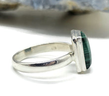 Load image into Gallery viewer, Malachite Ring, Size 11, Rectangle Shape, Sterling Silver, Rich Green Gemstone - GemzAustralia 